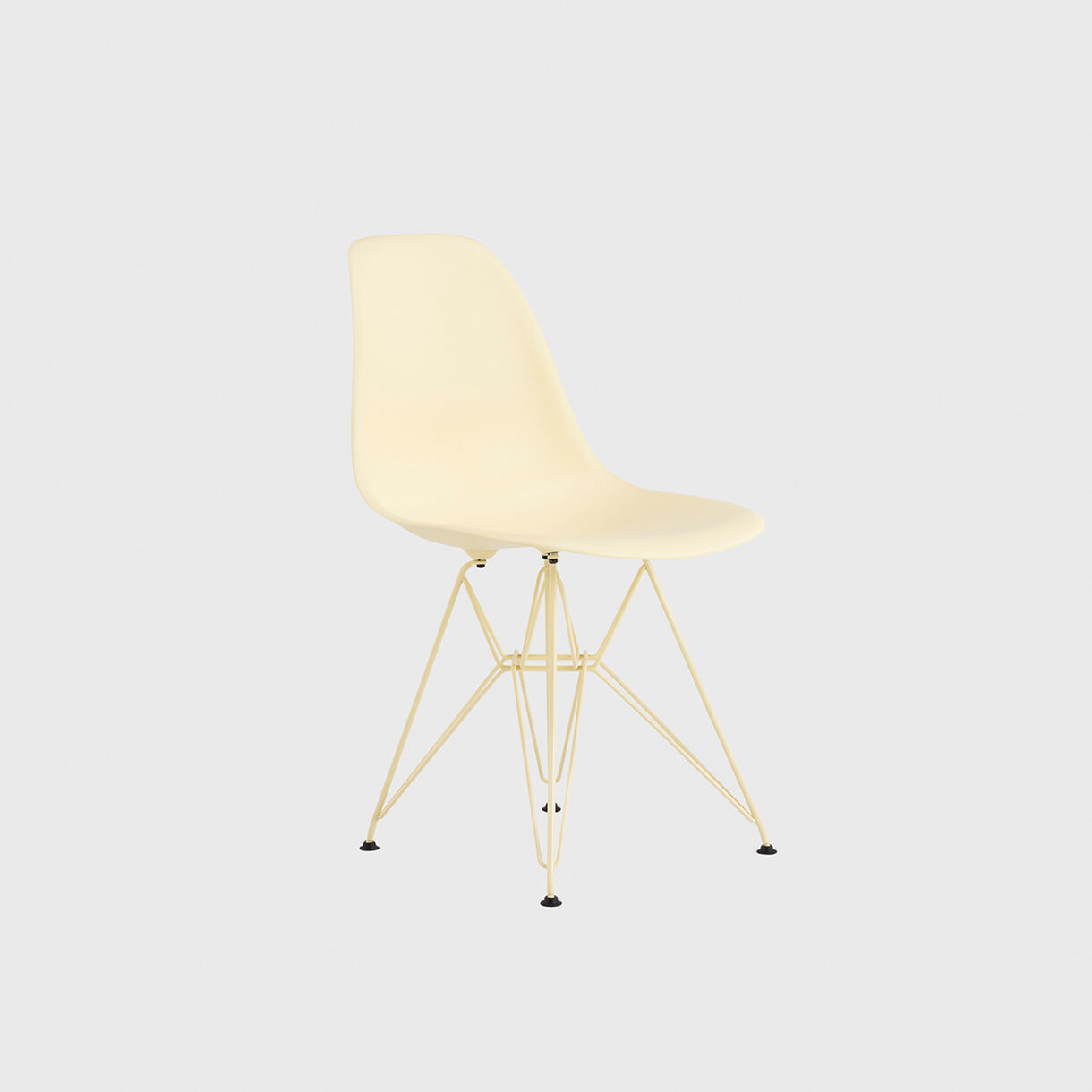 HM x Hay Eames Moulded Plastic Side Chair, Wire Base, Powder Yellow