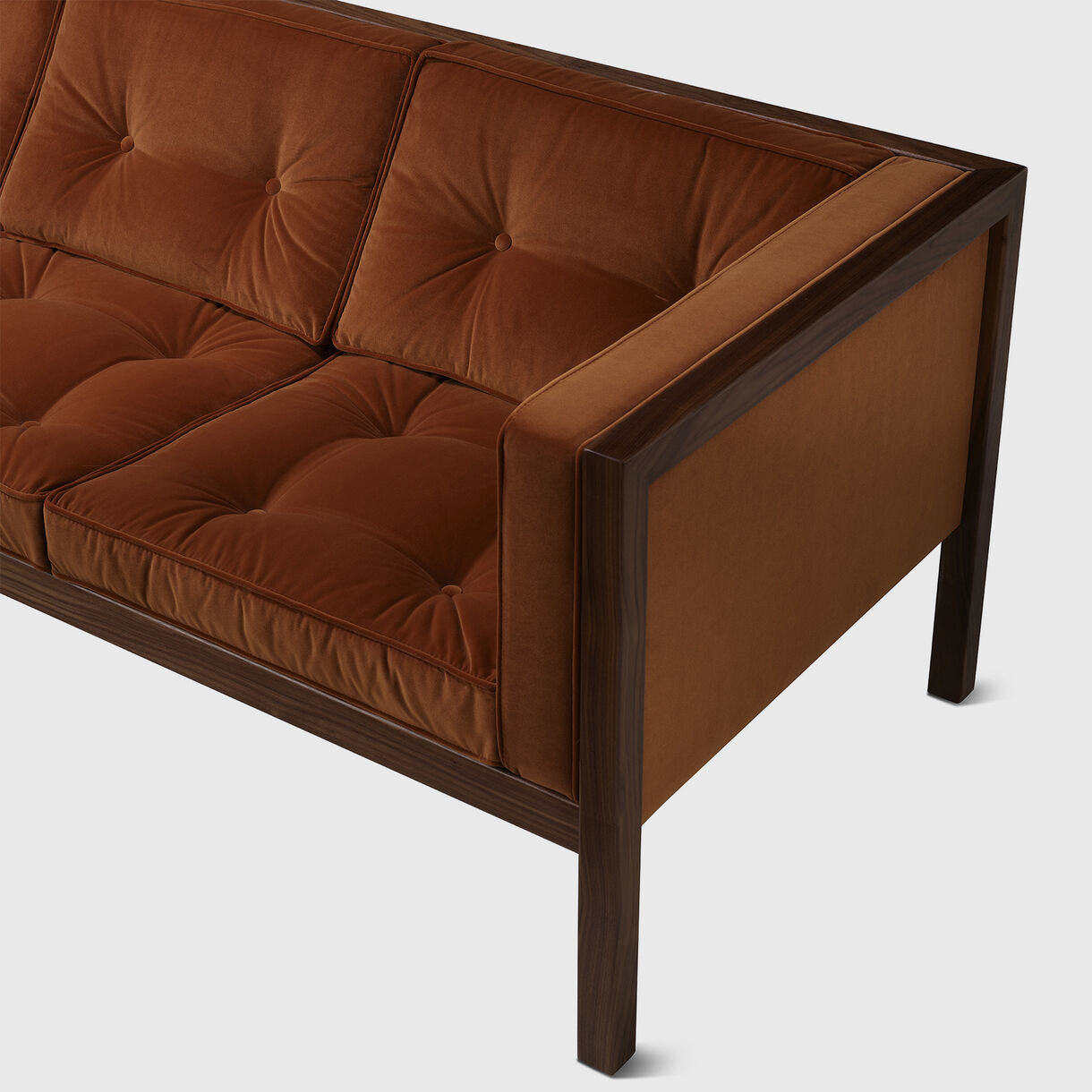 Nelson Cube Sofa, 2070, Walnut & Tempo Flaxseed