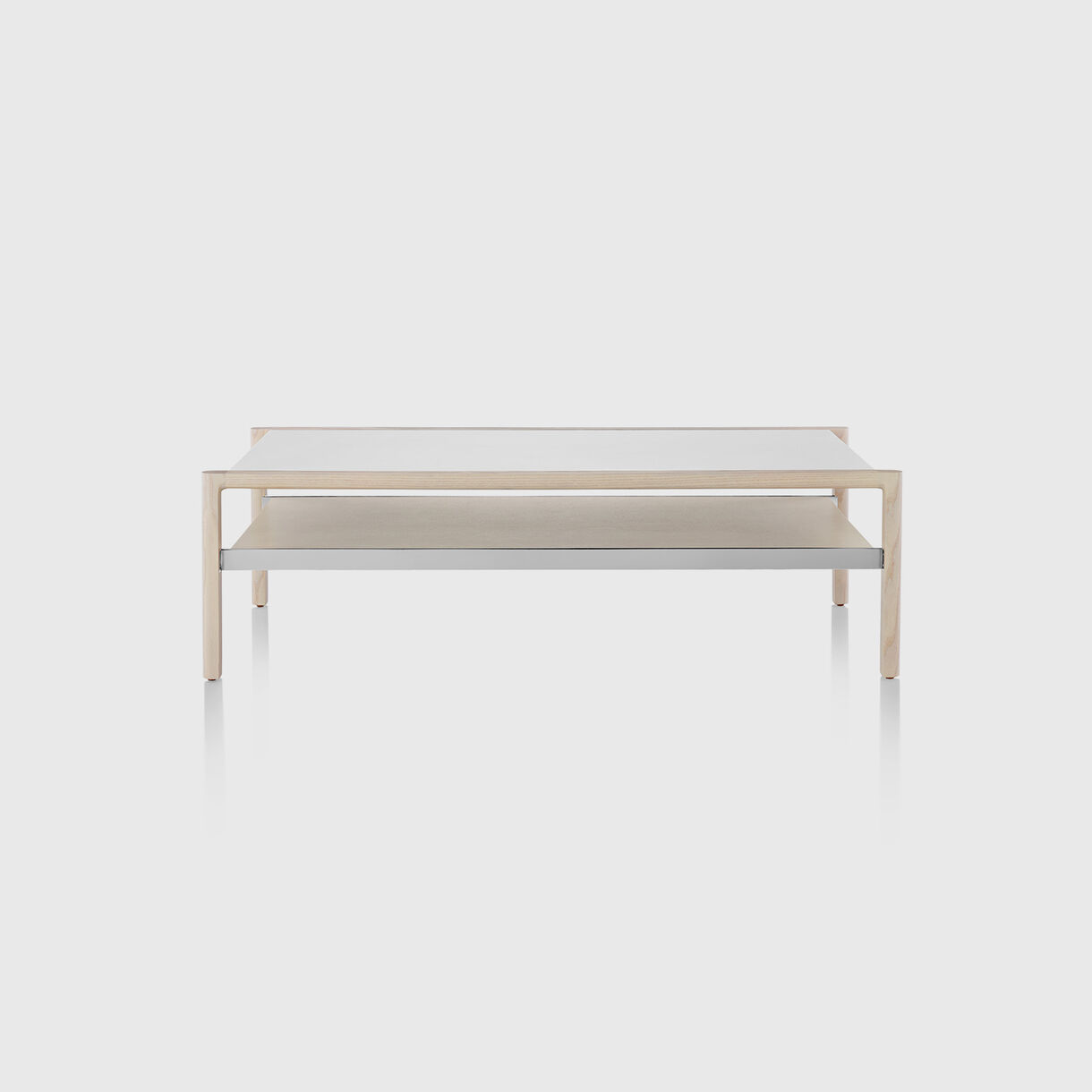 Brabo Occasional Table, White Ash & Ivory Leather