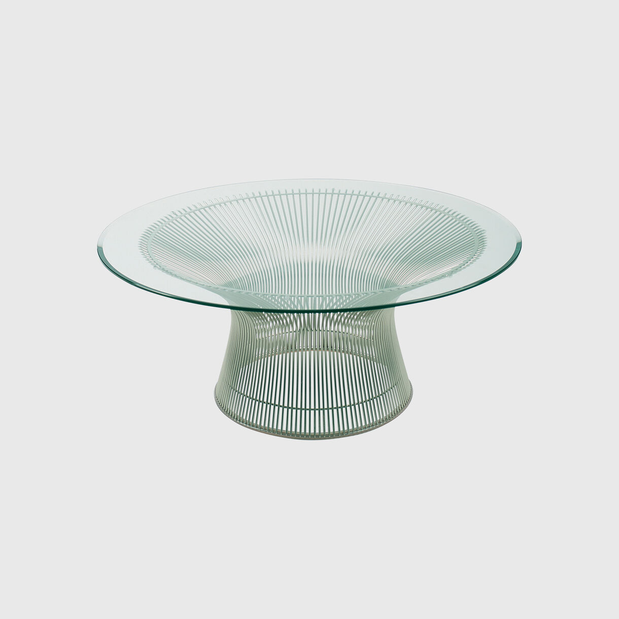 Platner Coffee Table, Clear Glass Nickel