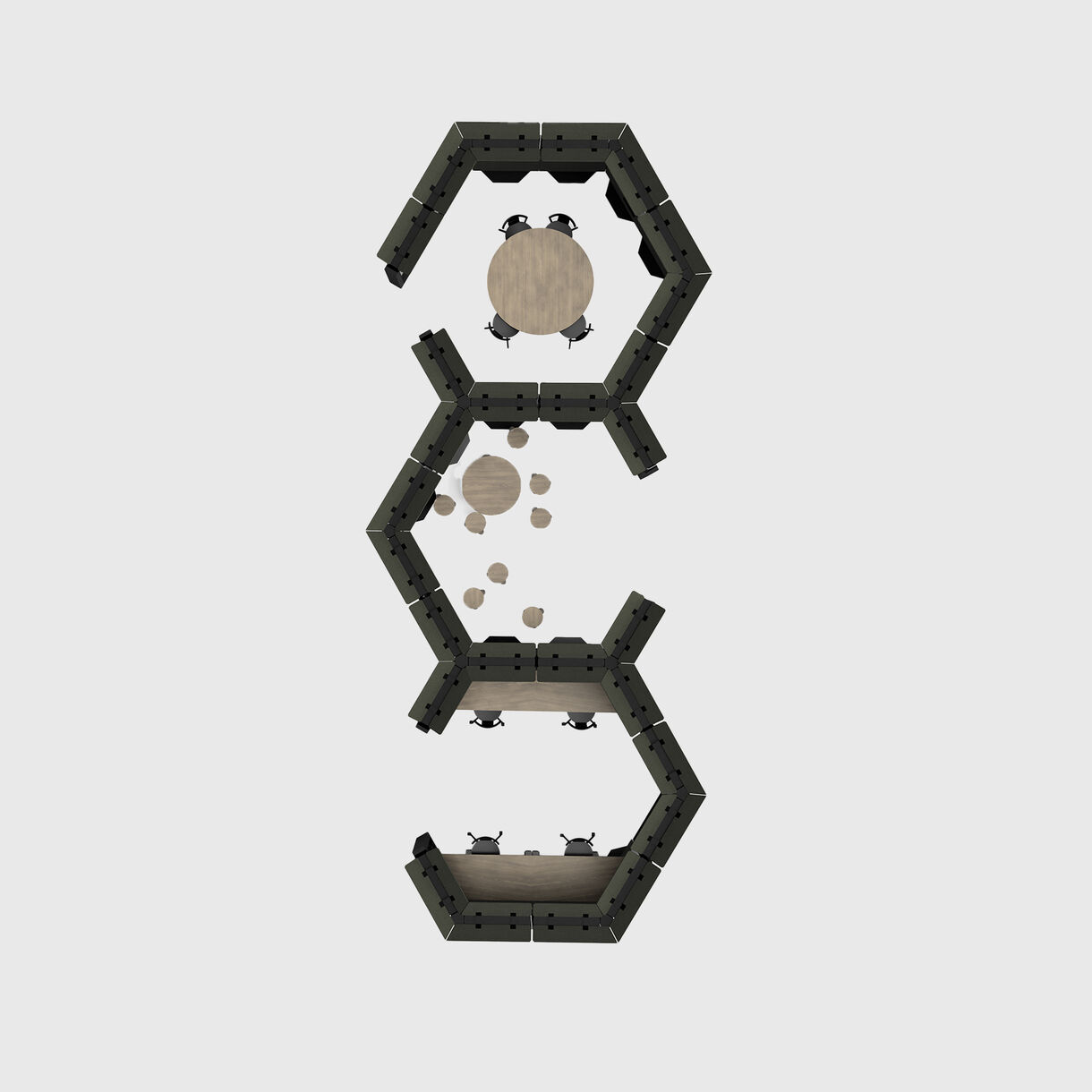 Agile Modular Wall, Honeycomb Configuration
