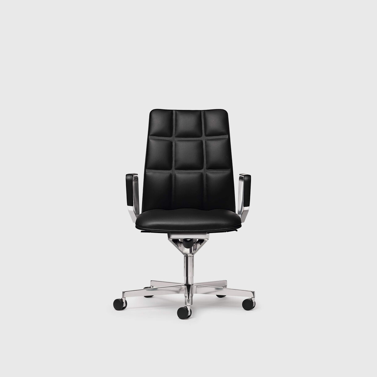 Leadchair Executive Swivel Chair, Mid Back, Black