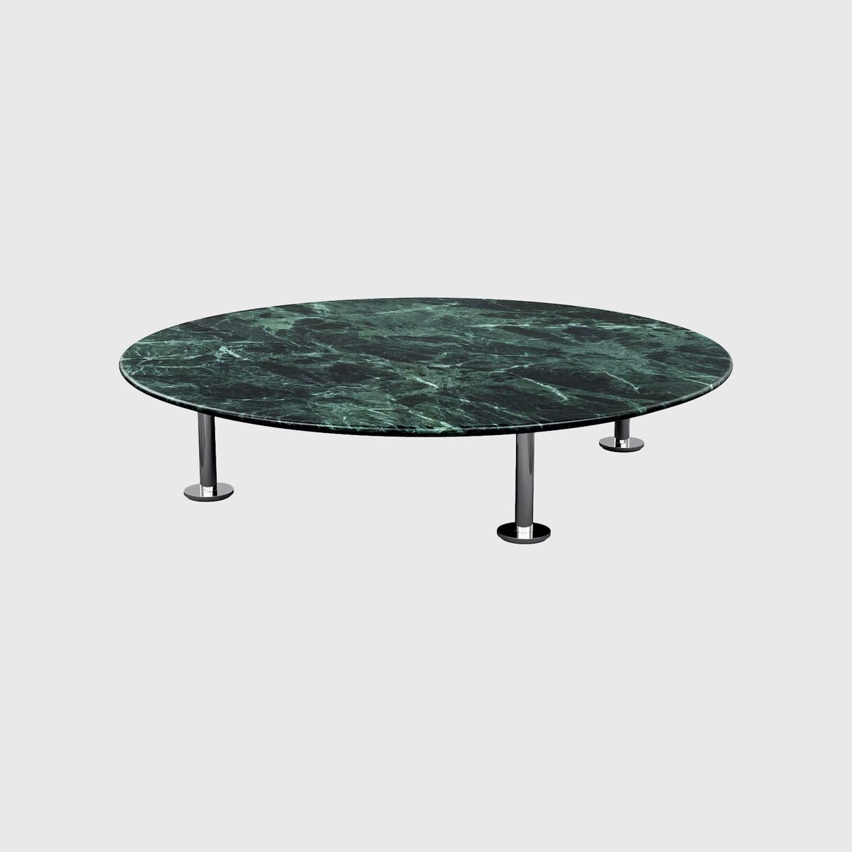 Grasshopper Coffee Table, Satin Verde, Polished Chrome