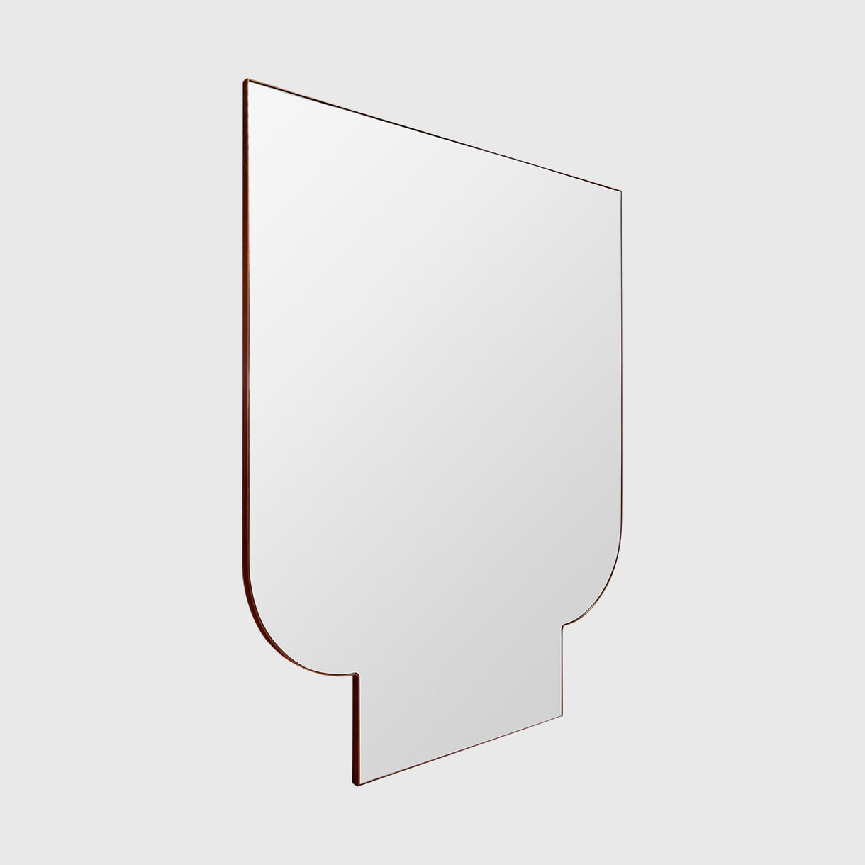 Moongate Mirror, Square Clear Walnut
