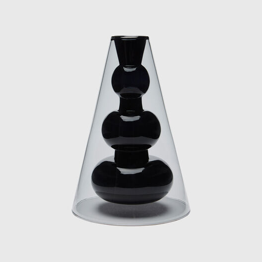 Bump Cone Vase, Black