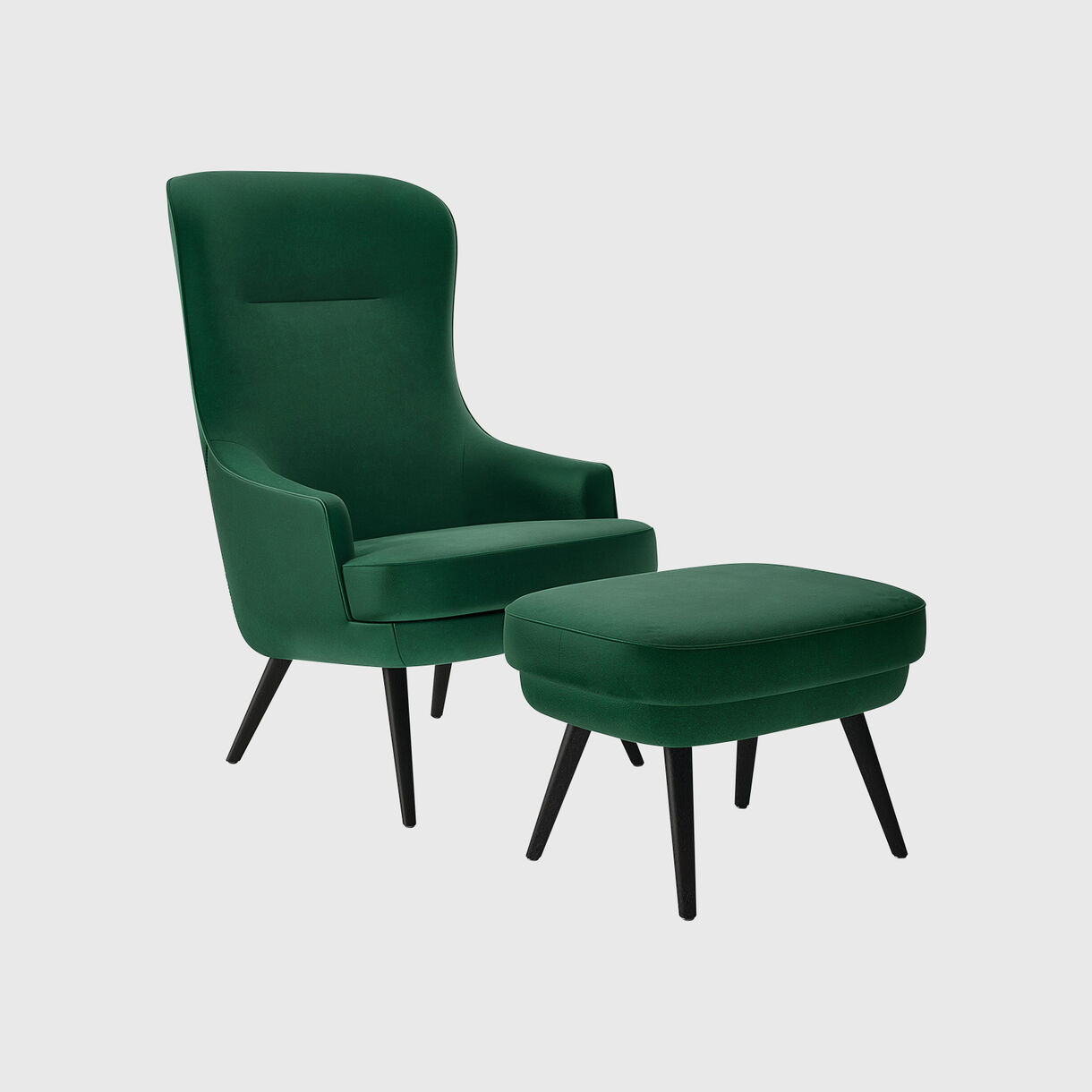 375 Relaxchair, Quarter Front Stool, Green