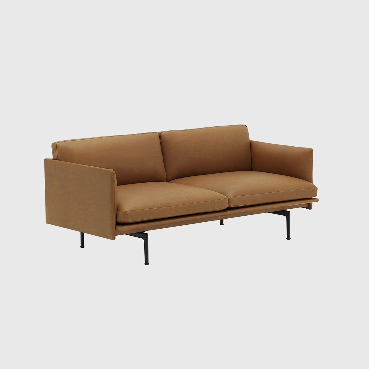 Outline 2 Seater Sofa, Cognac Leather