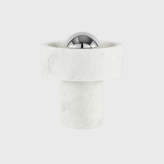 Stone Portable Table Lamp, Silver