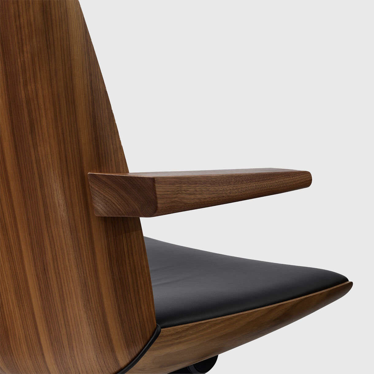 Clamshell High Back Chair, Walnut