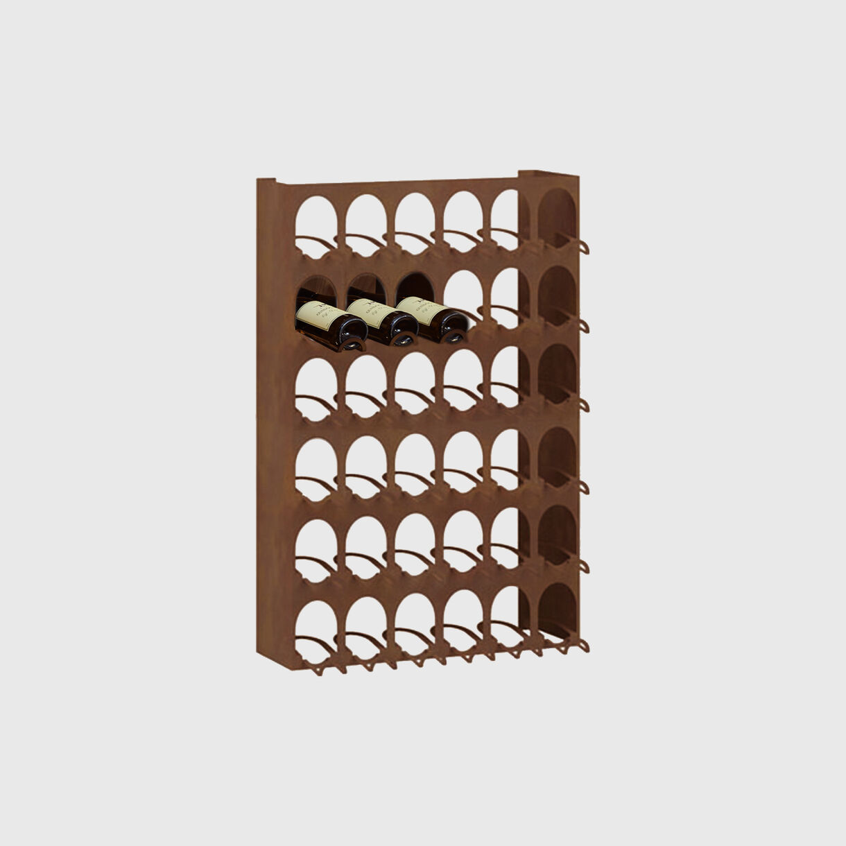 Libreria del Vino, 36 Bottle, Horizontal, Corten