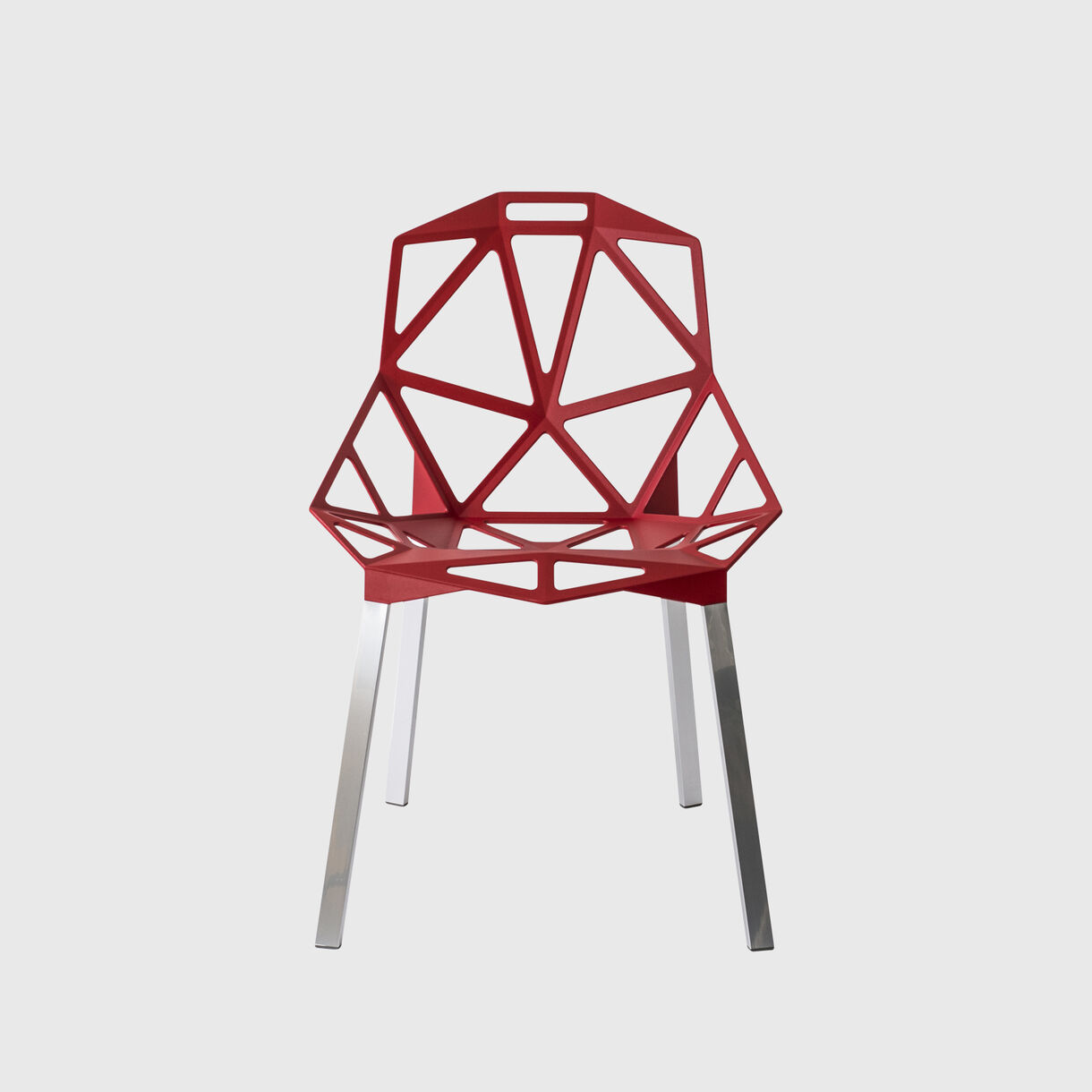 Chair_One, Red & Natural