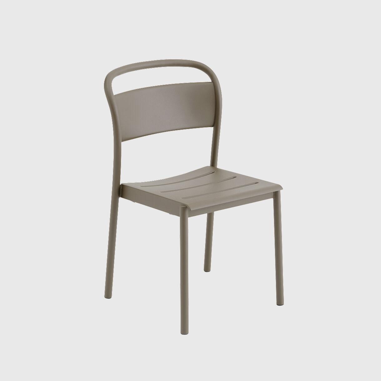 Linear Steel Side Chair, Taupe