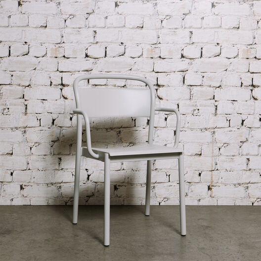 Linear Steel Armchair, Grey