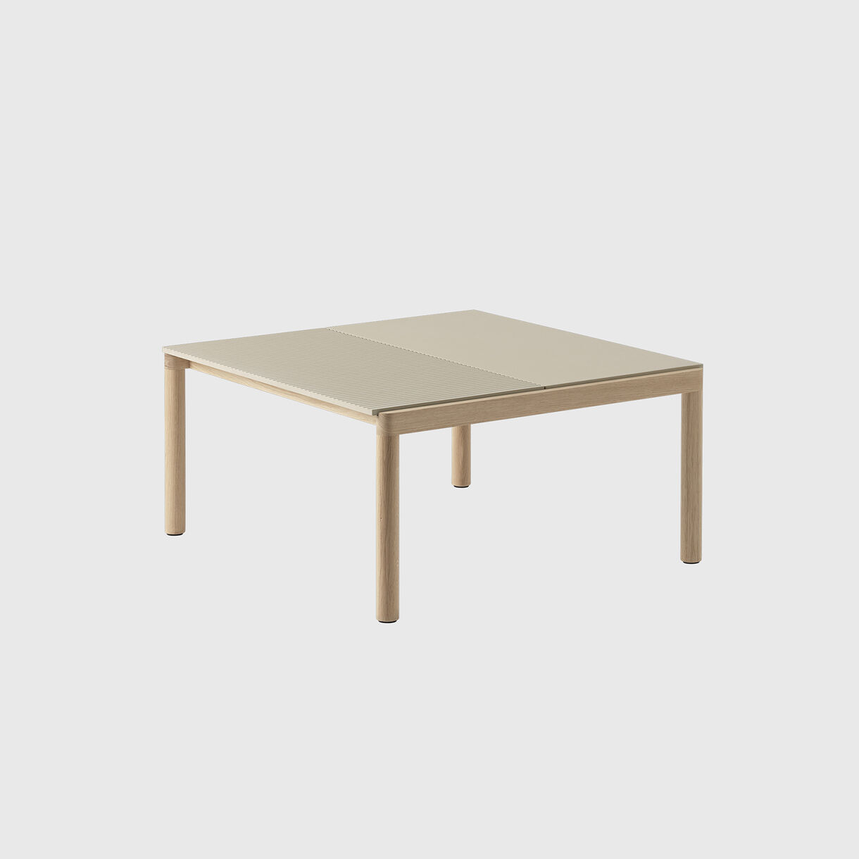 Couple Coffee Table, 840mm X 800mm, 1 Plain | 1 Wavy, Sand & Oak