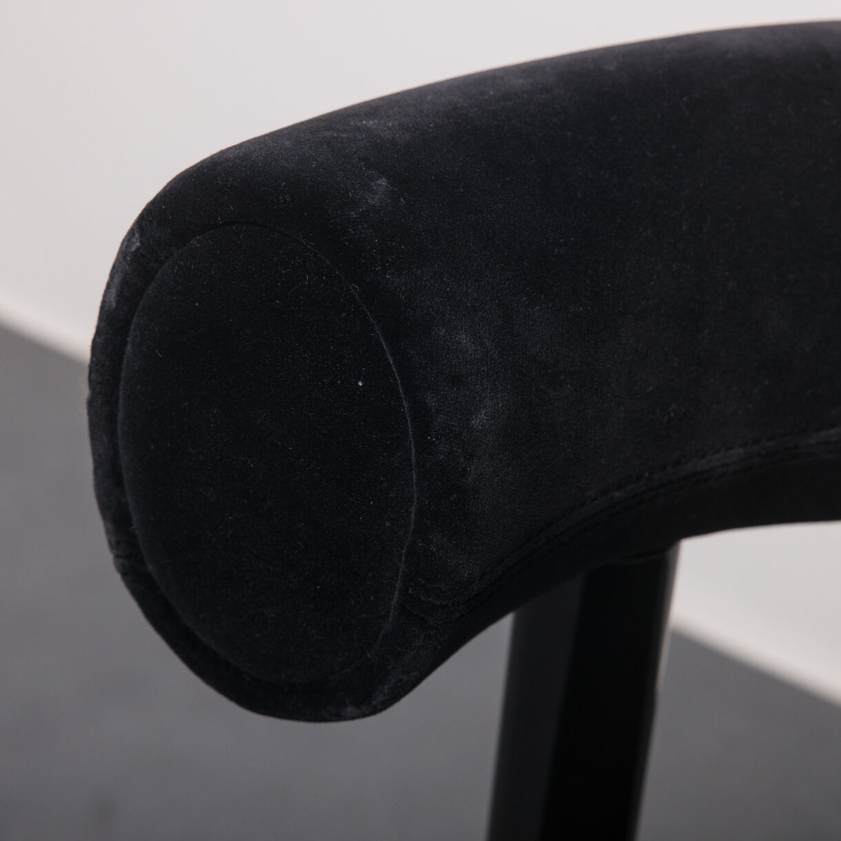 Fat Bar Stool, Black Steel and Fab A Upholstery