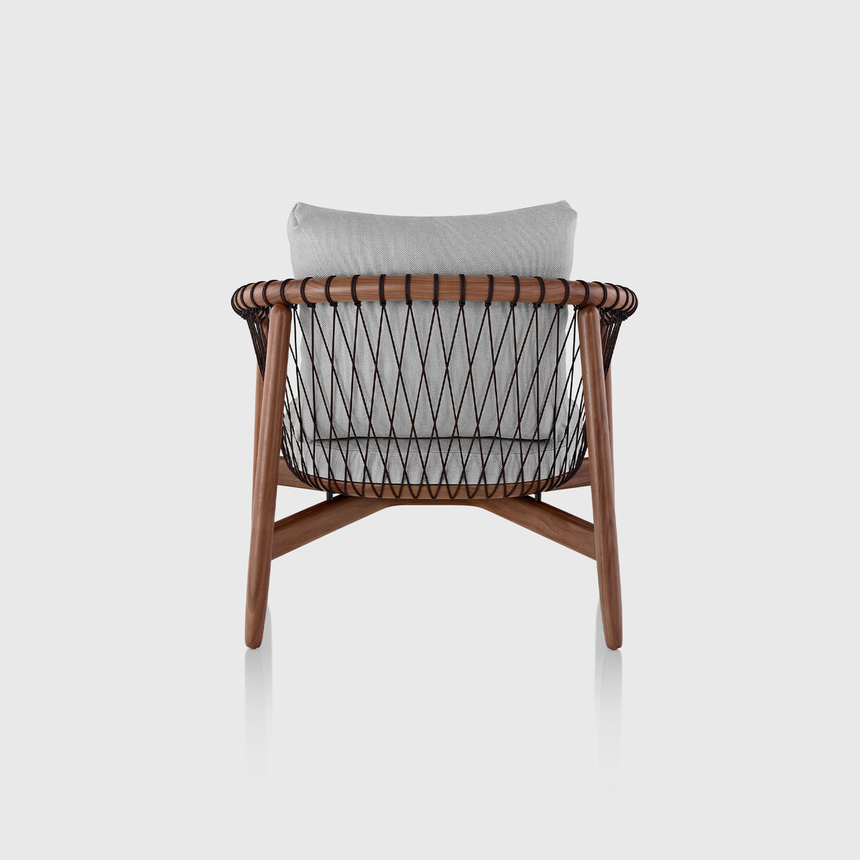 Crosshatch Lounge Chair, Walnut & Gray Wool Epingle