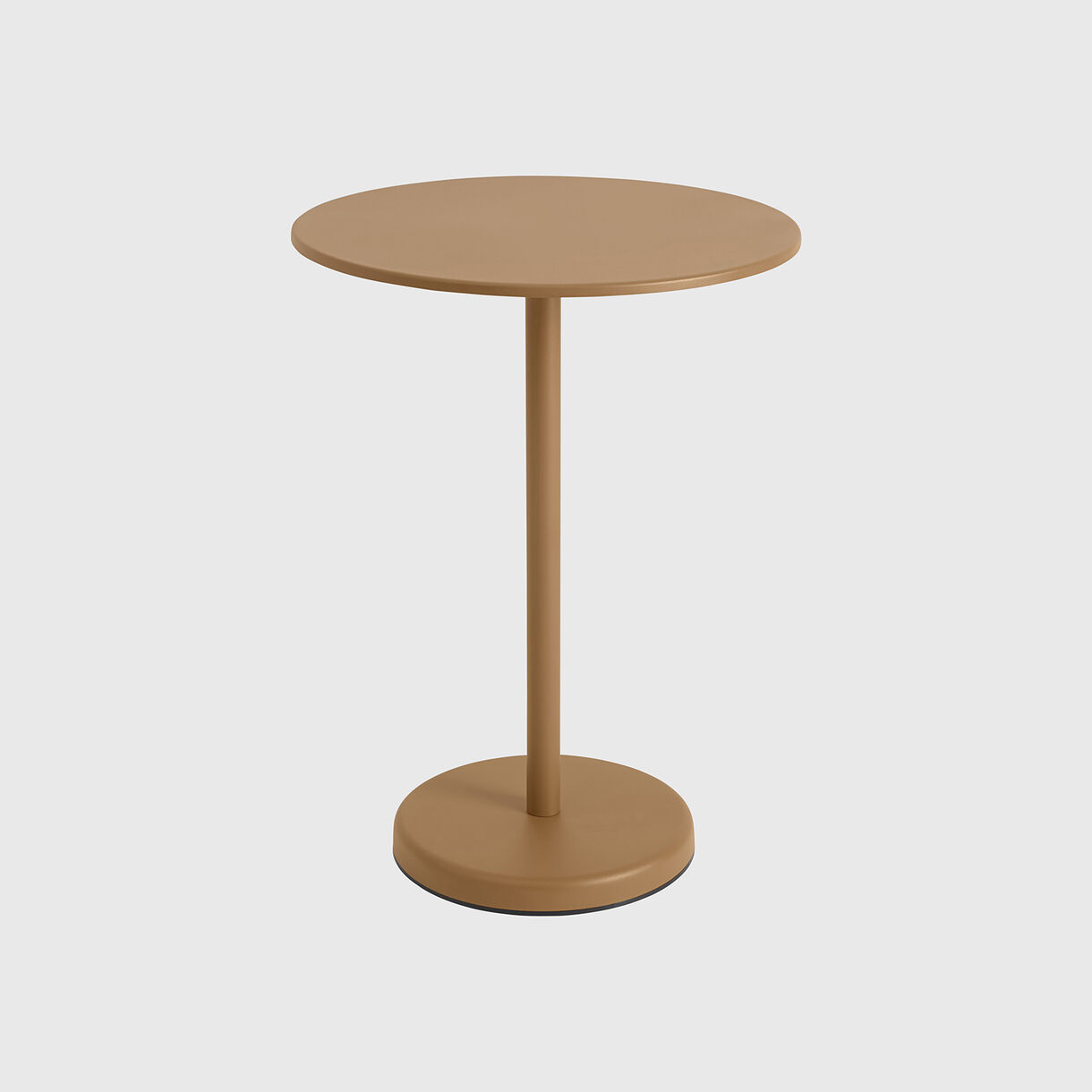 Linear Steel Round High Cafe Table, Low, Burnt Orange