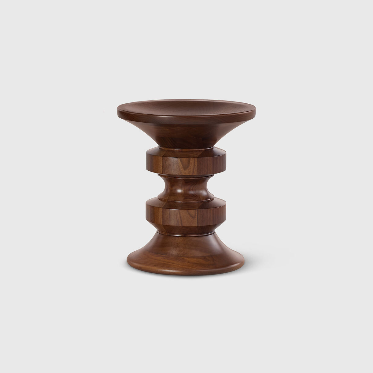 Eames Turned Stool, Shape D, Walnut