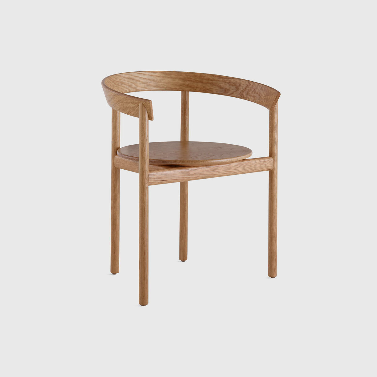Comma Chair with Arms, White Oak