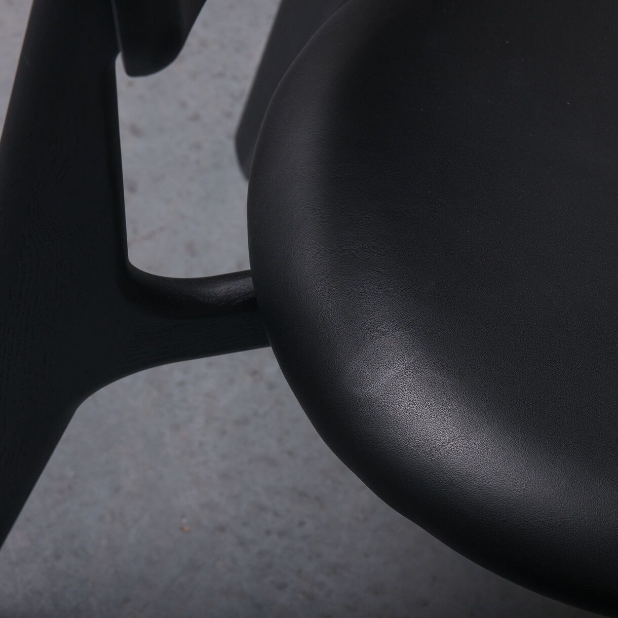 Slab Side Chair, Black Stained Birch and Upholstery