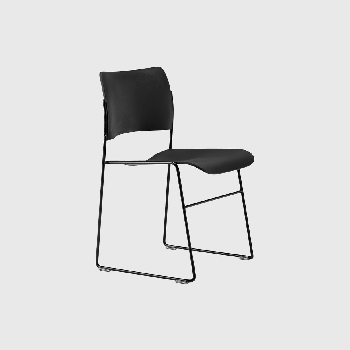 40/4 Side Chair, Sled Frame, Black