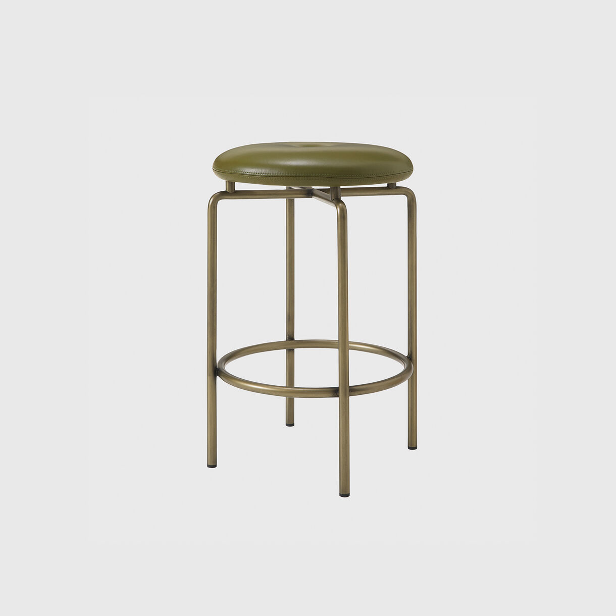Circular Stool, Counter Height, Bronze, Elegant - Olive