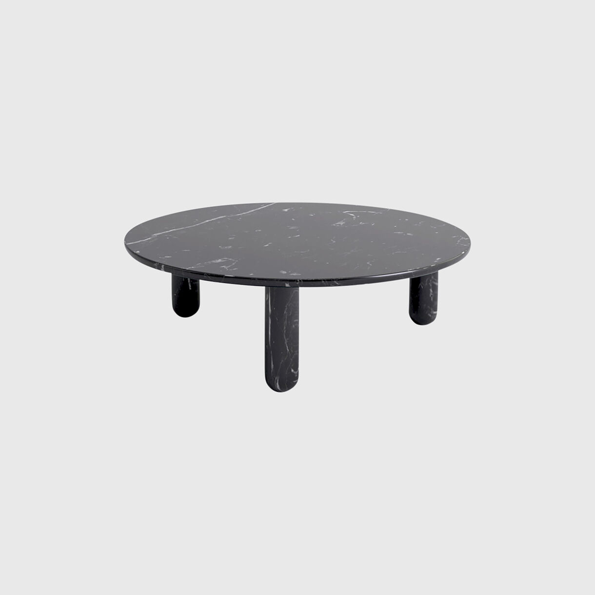 Sunday Round Coffee Table, Black Marble