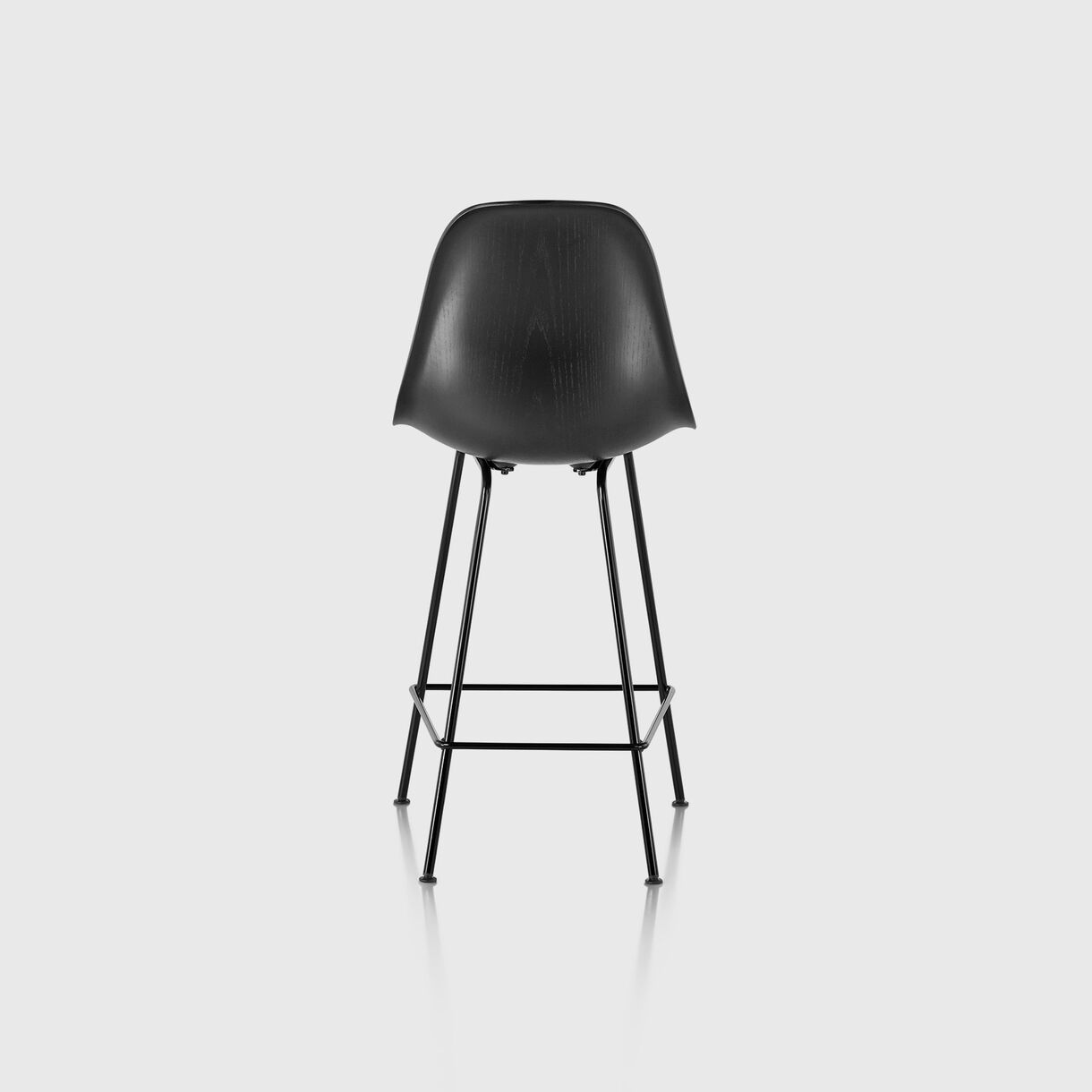Eames Moulded Wood Counter Stool, Ebony & Black
