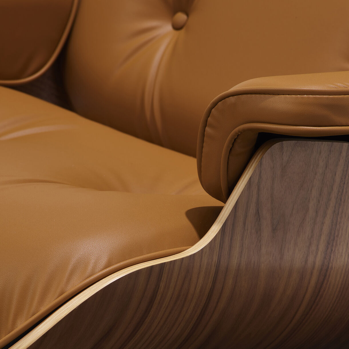 Eames Lounge and Ottoman, Walnut Russet Bamboo