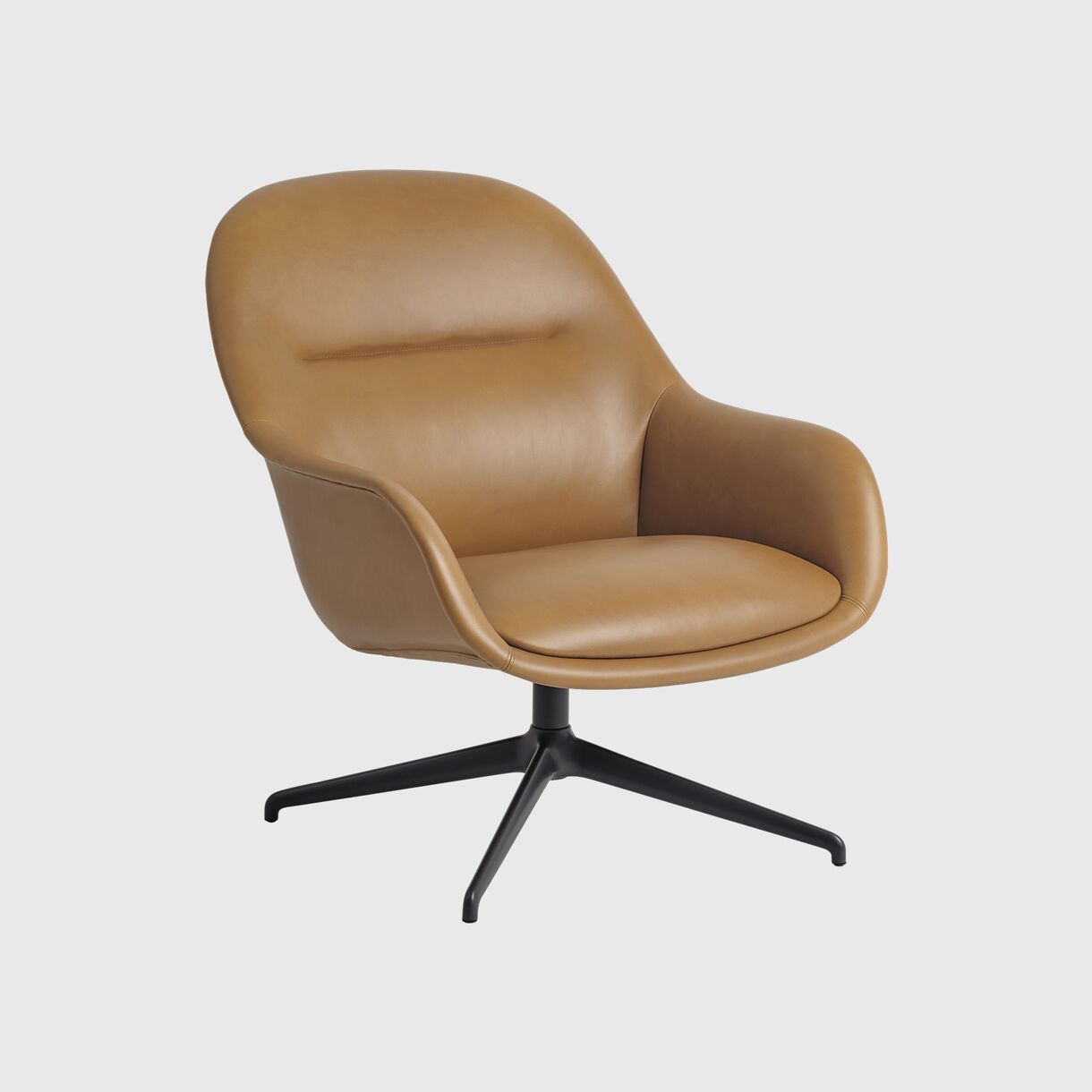 Fiber Lounge Armchair, Swivel Base, Upholstered