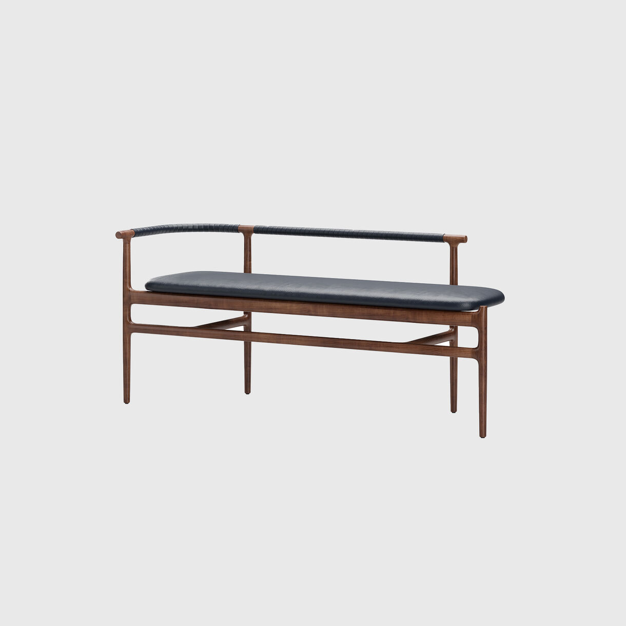 Charlie Bench, Walnut, Black