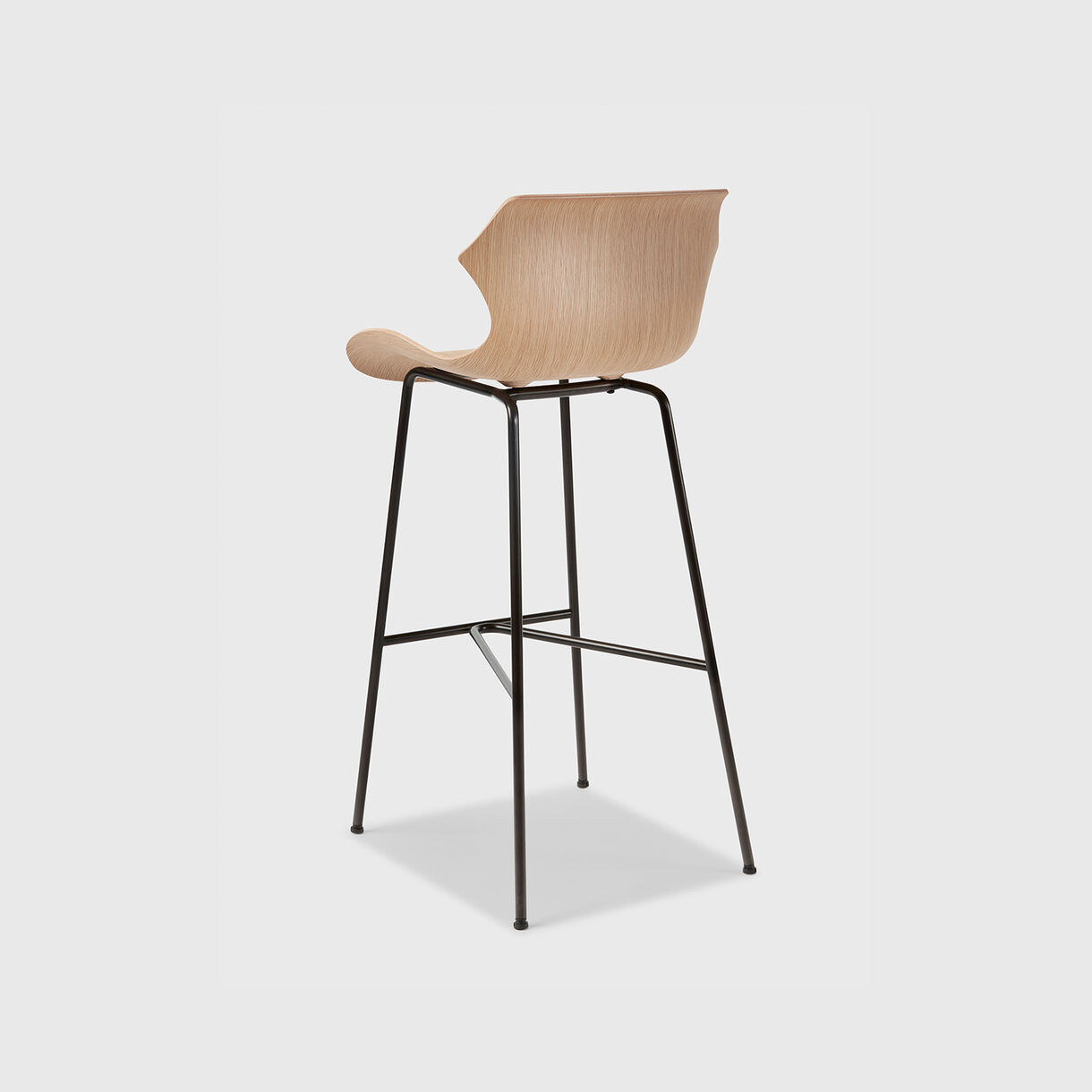 Petal Metal Base Bar Stool, Raw Oak