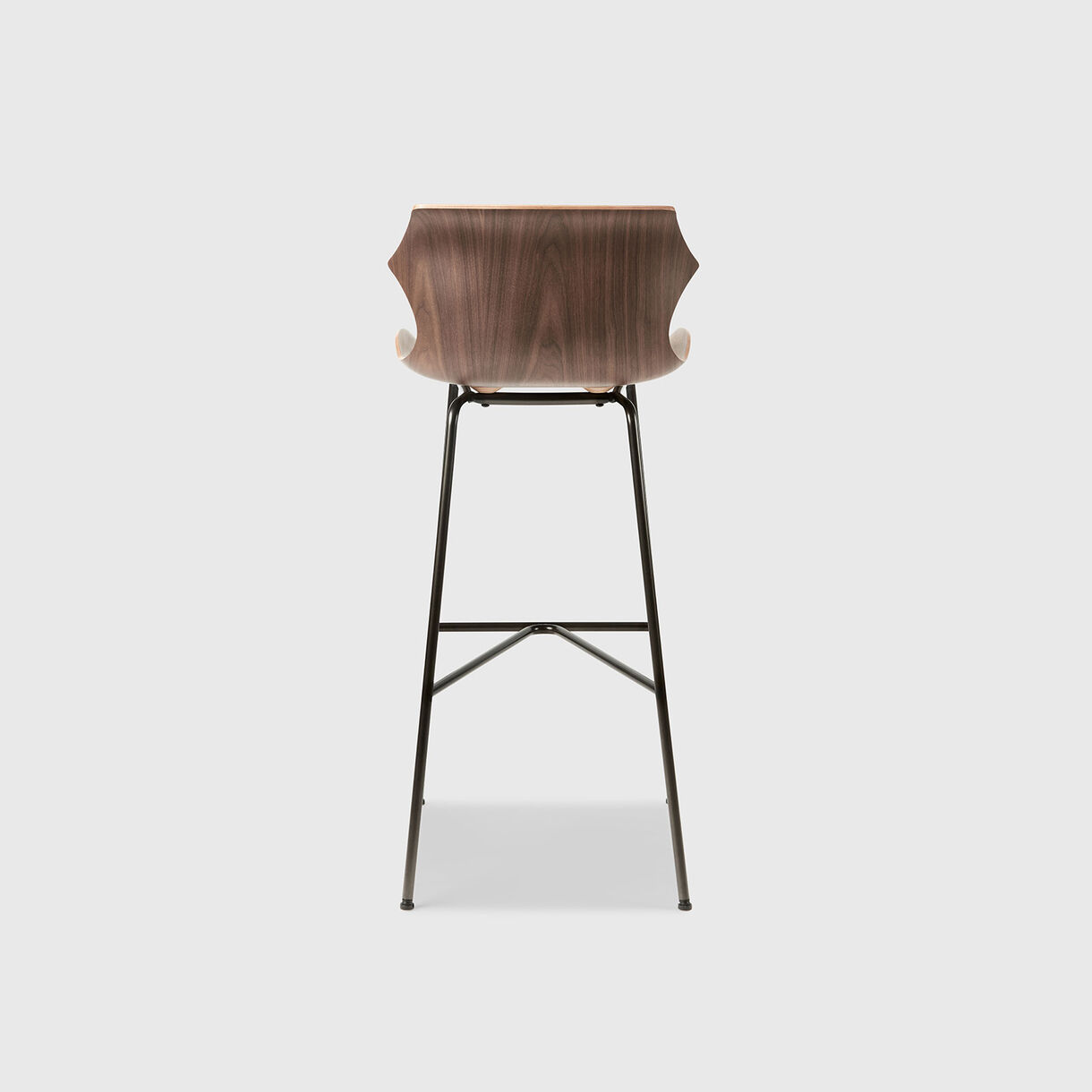 Petal Metal Base Bar Stool, Walnut