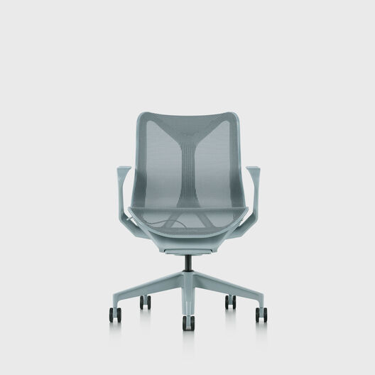 Cosm Chair, Glacier, Low Back, Fixed Arms