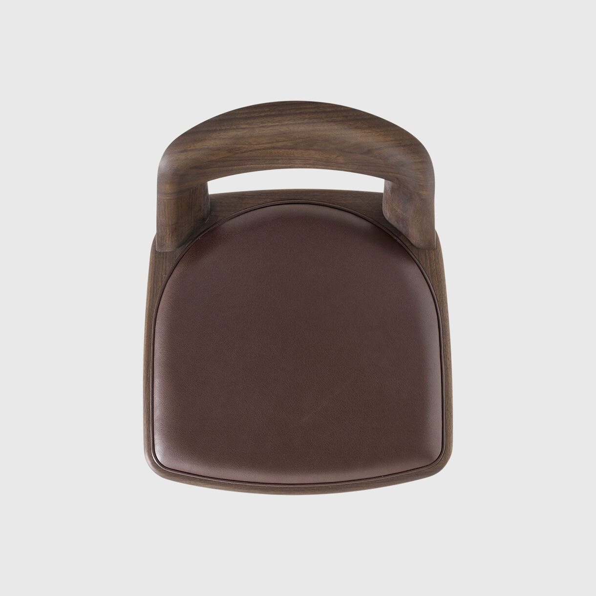 Brutus Counter Stool, Walnut, Brown Leather