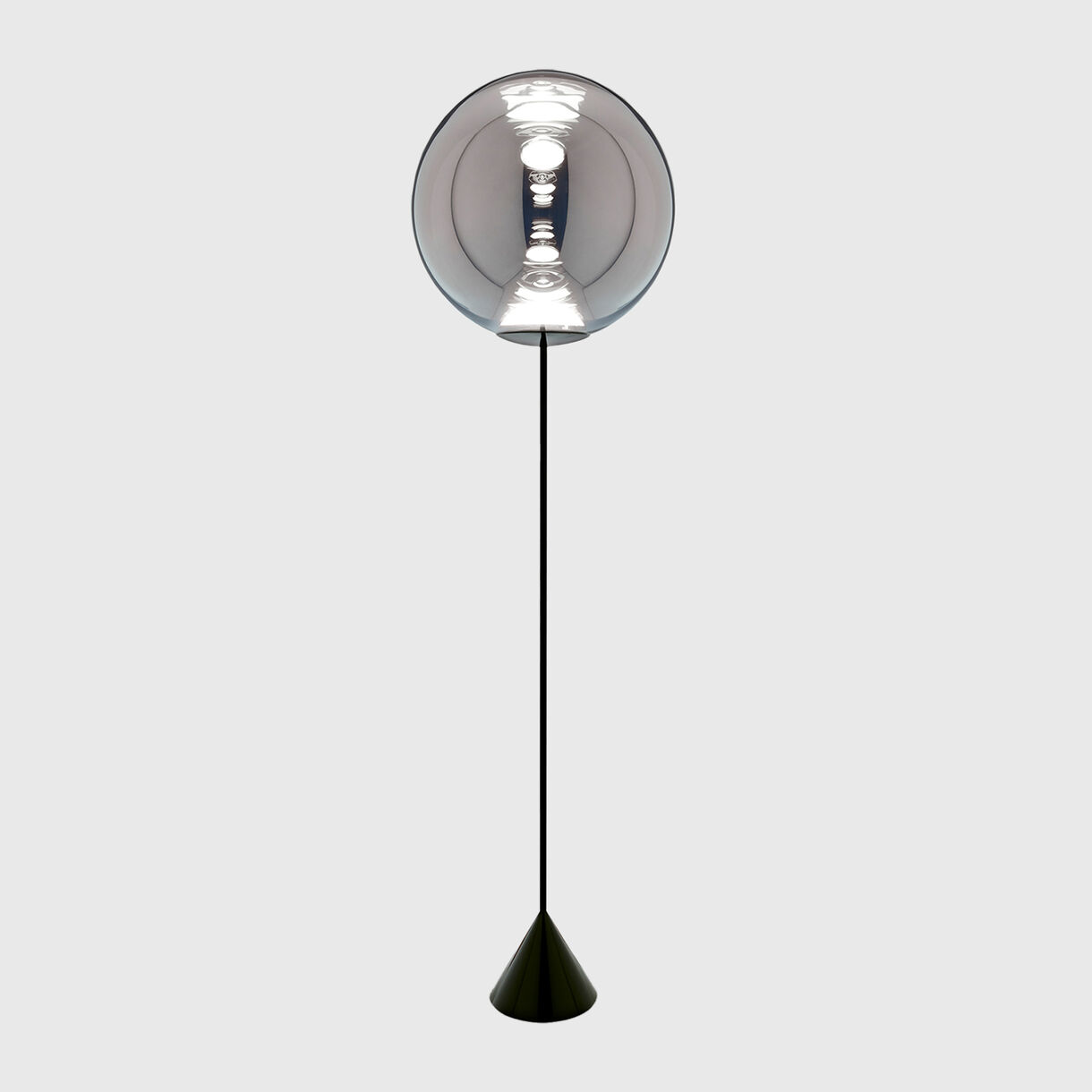 Globe Cone Slim Floor Lamp, Chrome