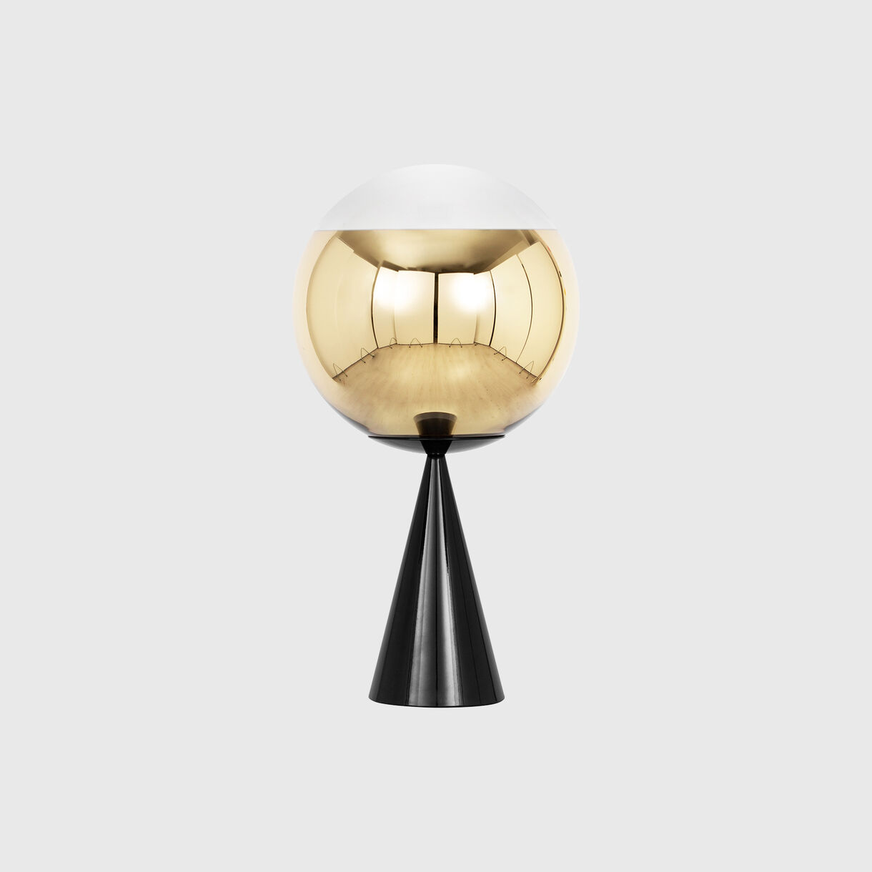 Mirror Ball Cone Fat Table Lamp, Gold