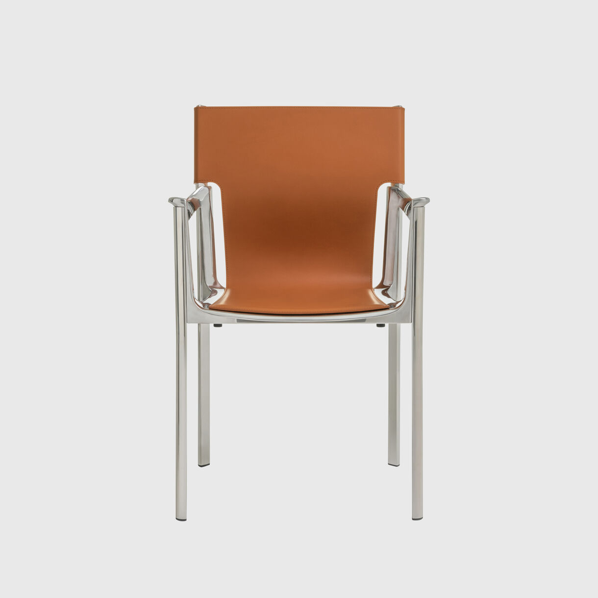 Venice Chair, Natural Leather & Polished Aluminium