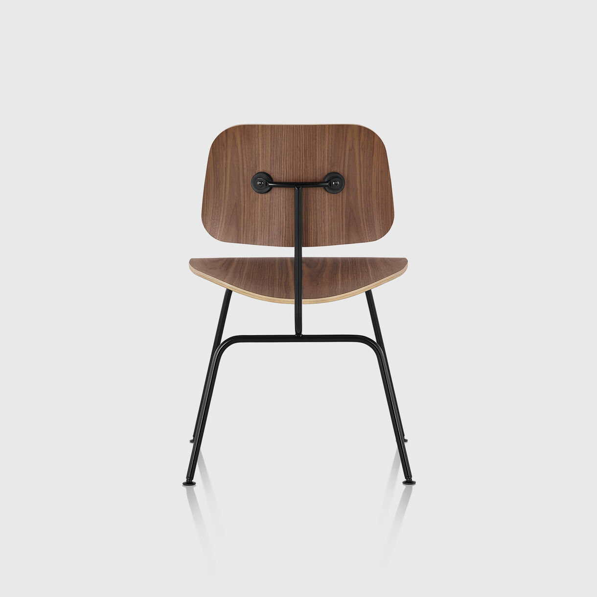 Eames Moulded Plywood Dining Chair, Metal Base, Walnut