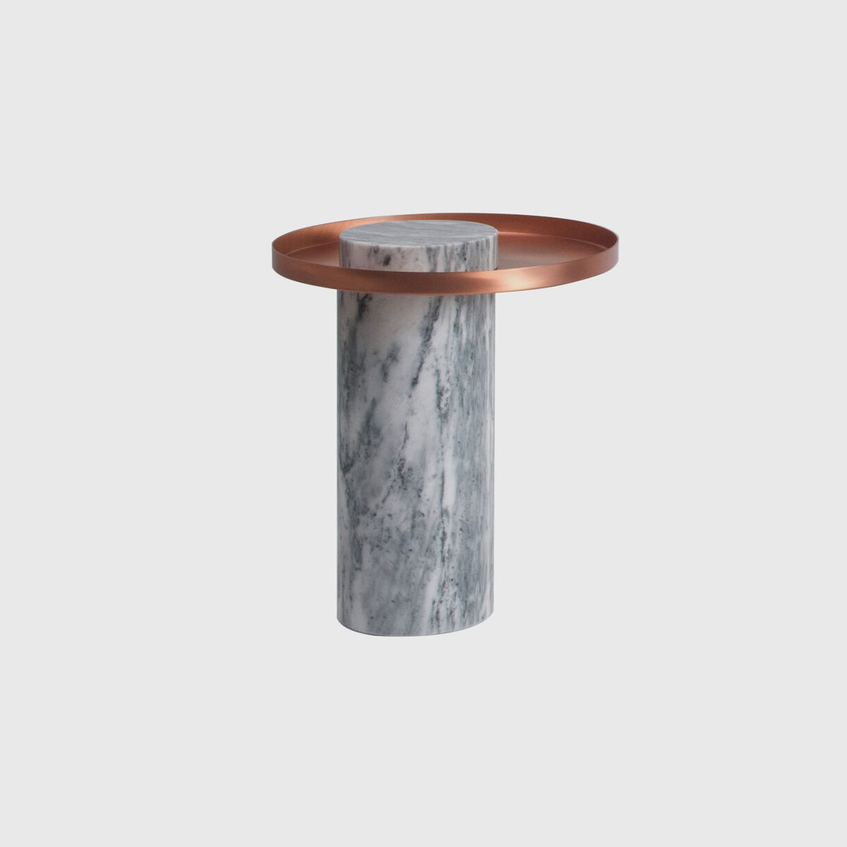 Salute Side Table, Medium, Copper & White Marble