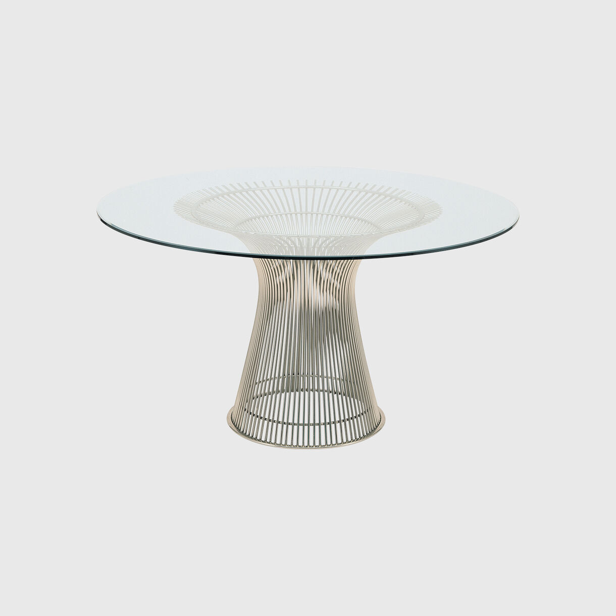 Platner Dining Table, Clear Glass Nickel