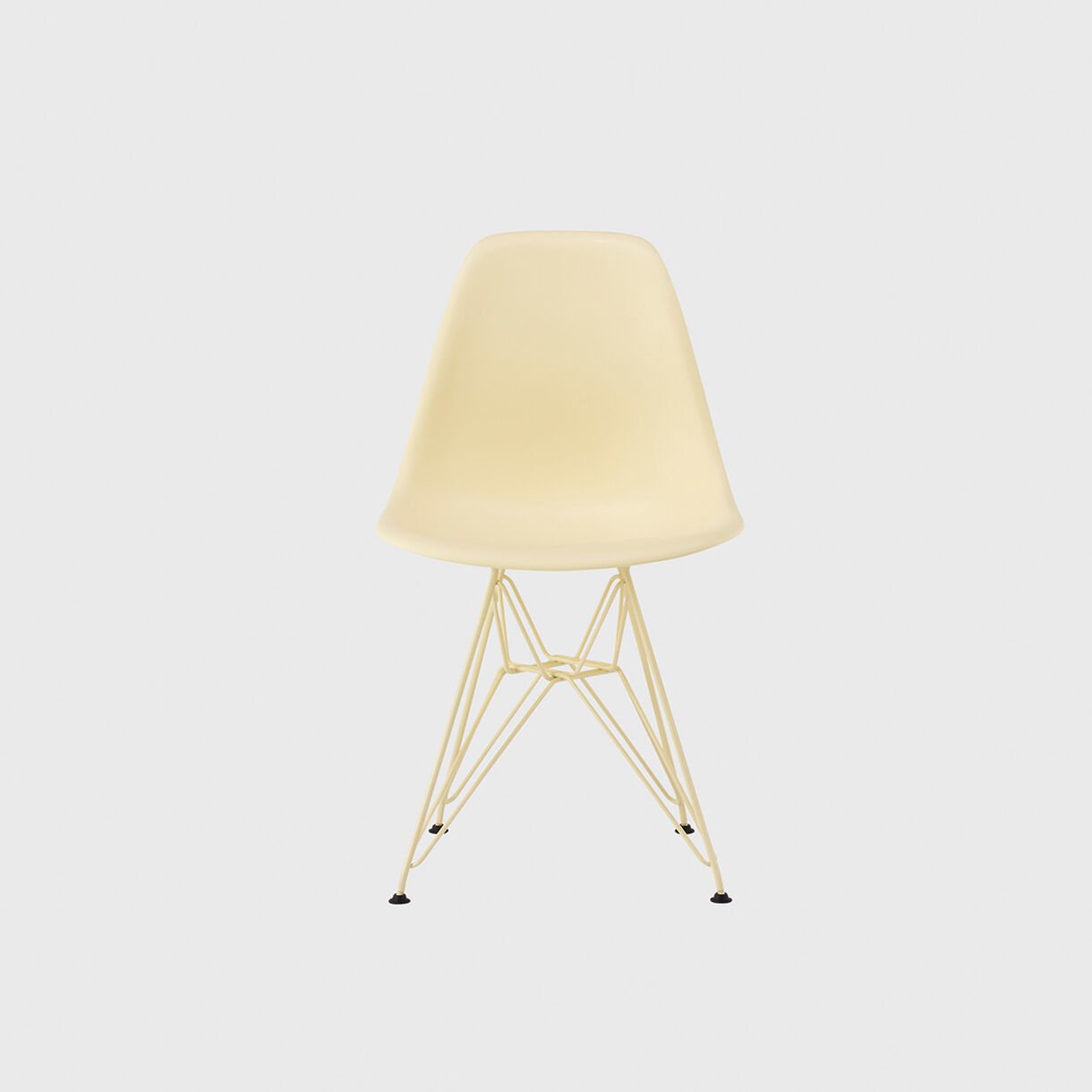HM x Hay Eames Moulded Plastic Side Chair, Wire Base, Powder Yellow