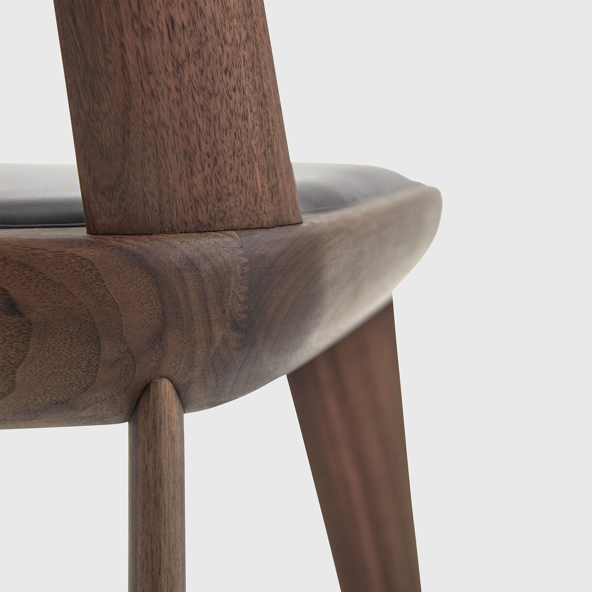 Brutus Armchair, Walnut, Black Oiled & Black Leather