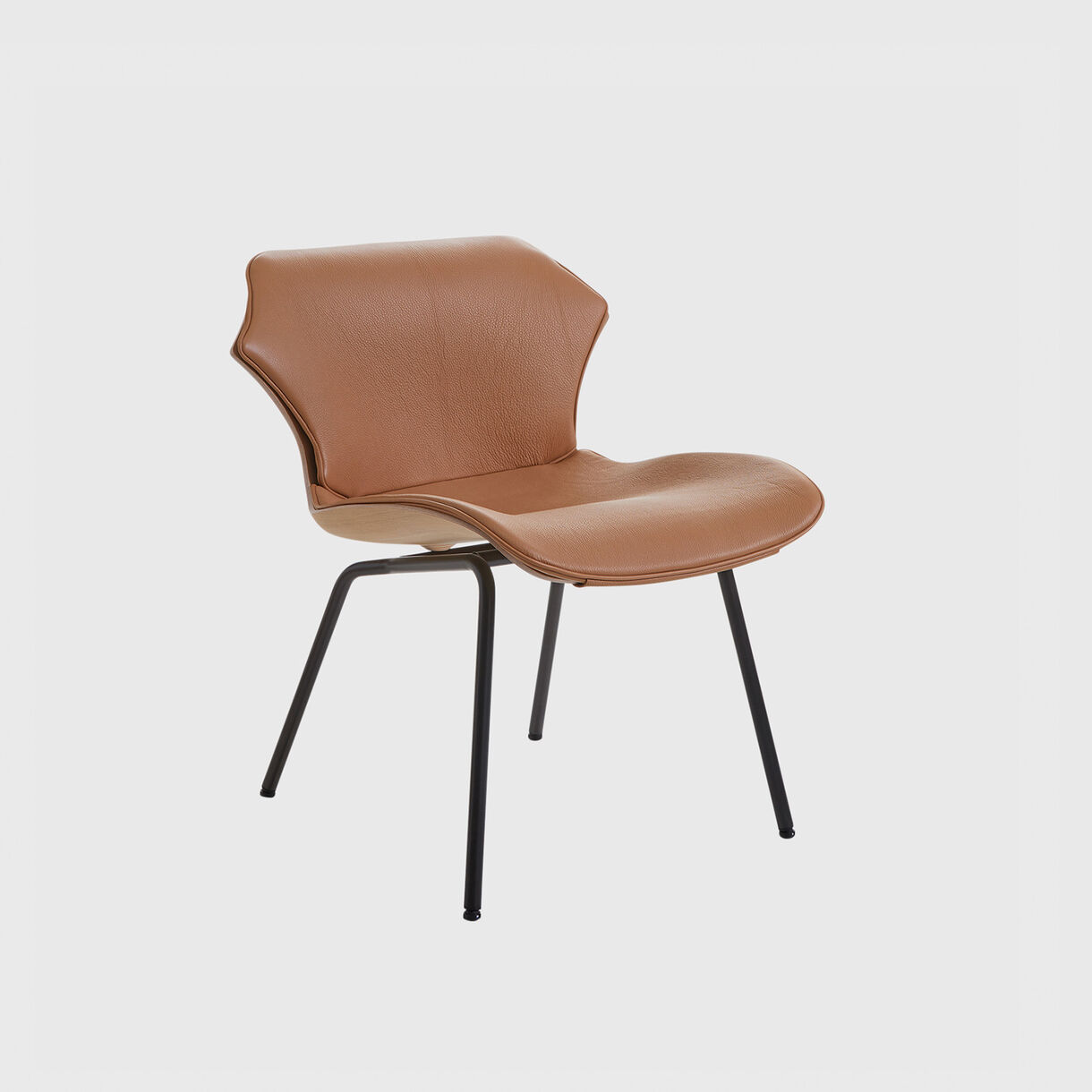 Petal Upholstered Lounge Chair with Metal Base
