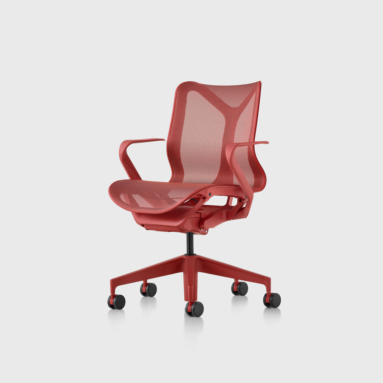 Cosm Low Back Work Chair, Fixed Arms, Canyon