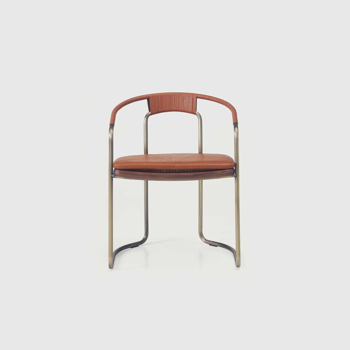 Geometric Side Chair in Leather