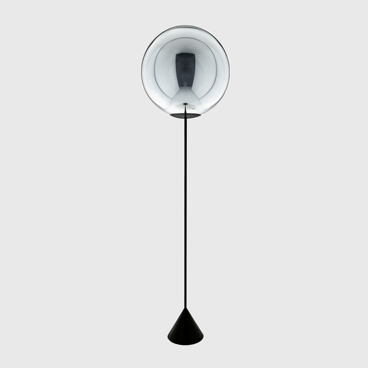 Globe Cone Slim Floor Lamp, Chrome