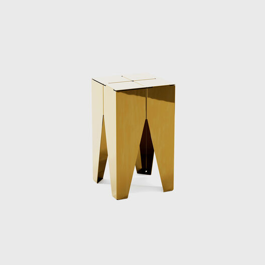Backenzahn&trade; Steel Side Table, Polished Brass