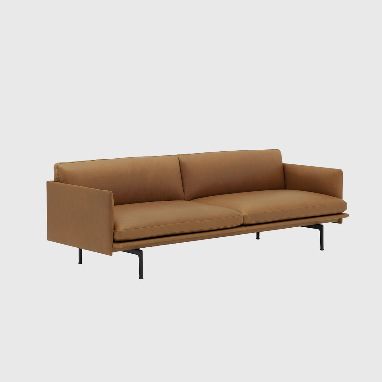 Outline 3 Seater Sofa, Cognac Leather