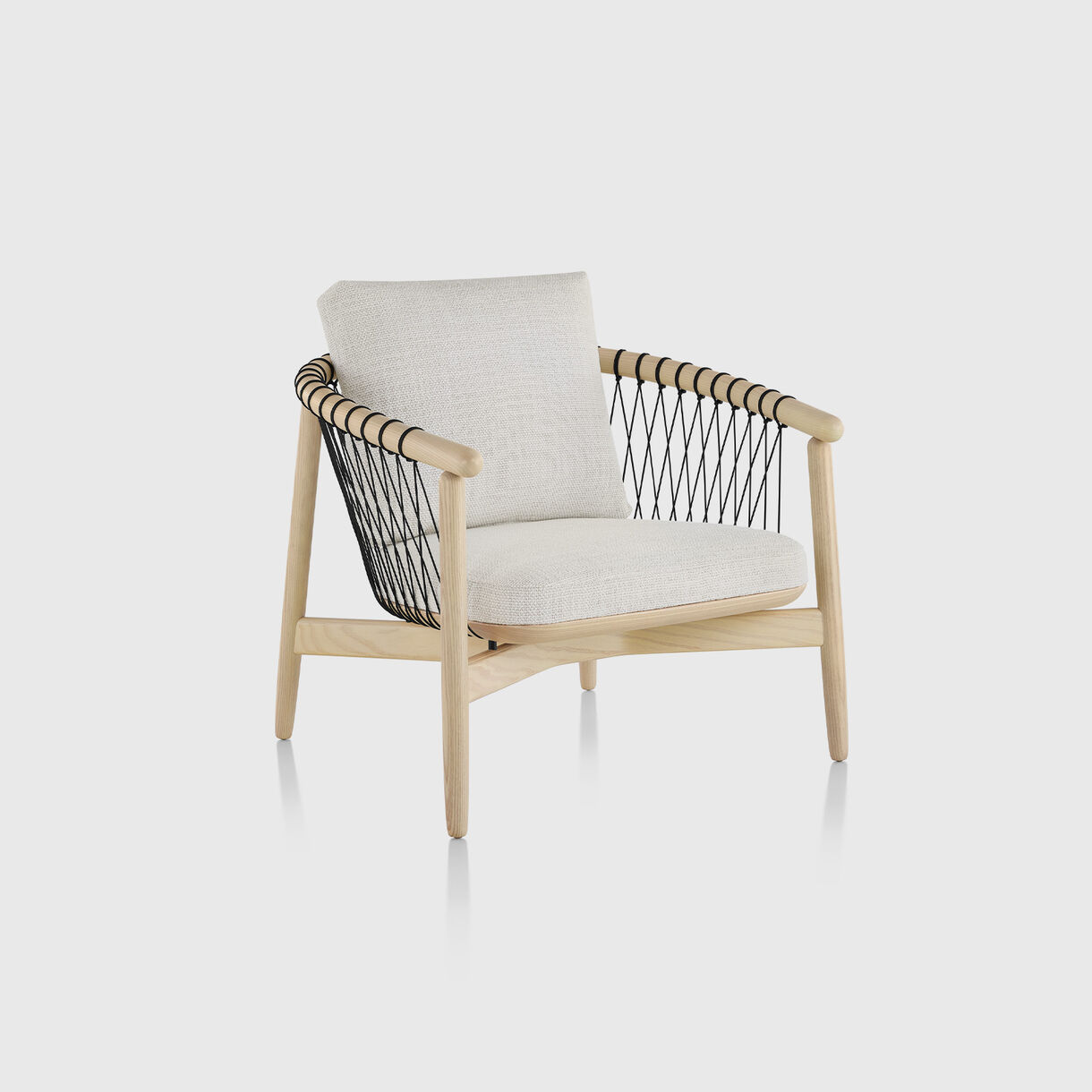 Crosshatch Lounge Chair, White Ash & Stone Capri